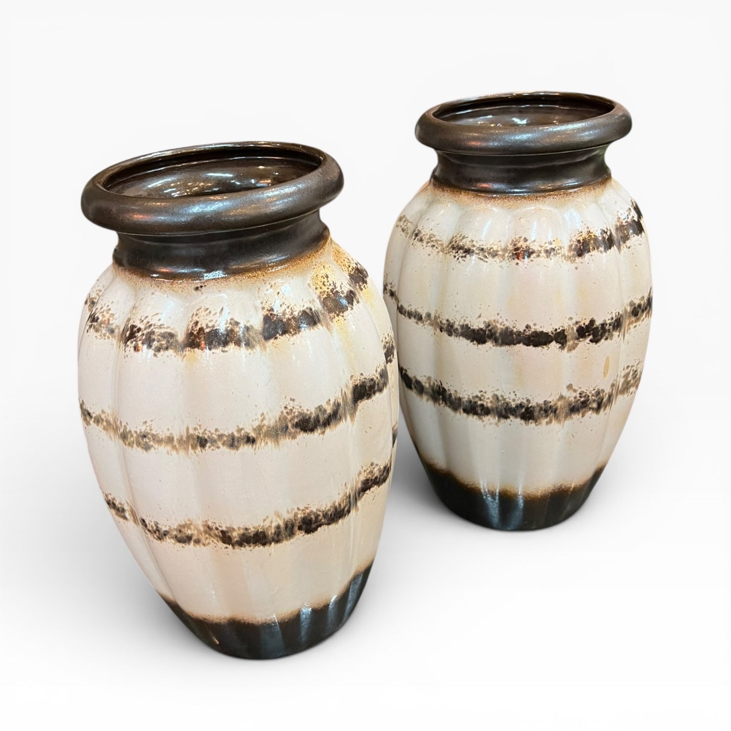 Pair Scheurich West German Pottery Vases 292-54