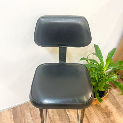 Black Vinyl Steel Leg Stool