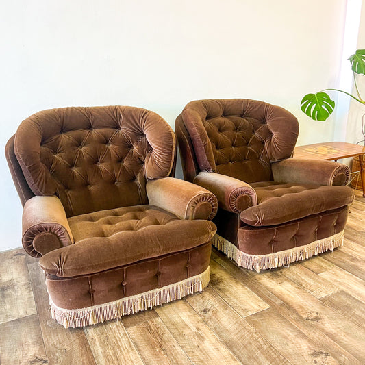 Brown Fringe Tassel Single Lounge Chair