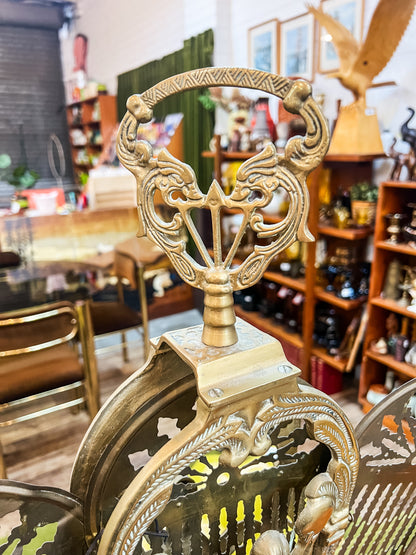 Brass Peacock Fire Screen