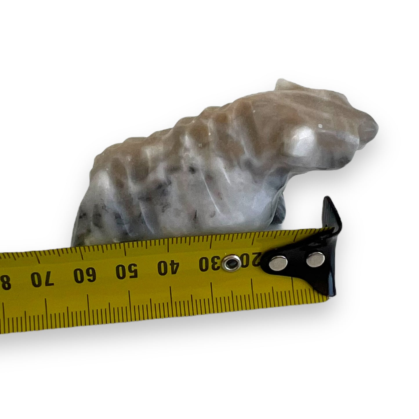 Stone carved bear statue ornament