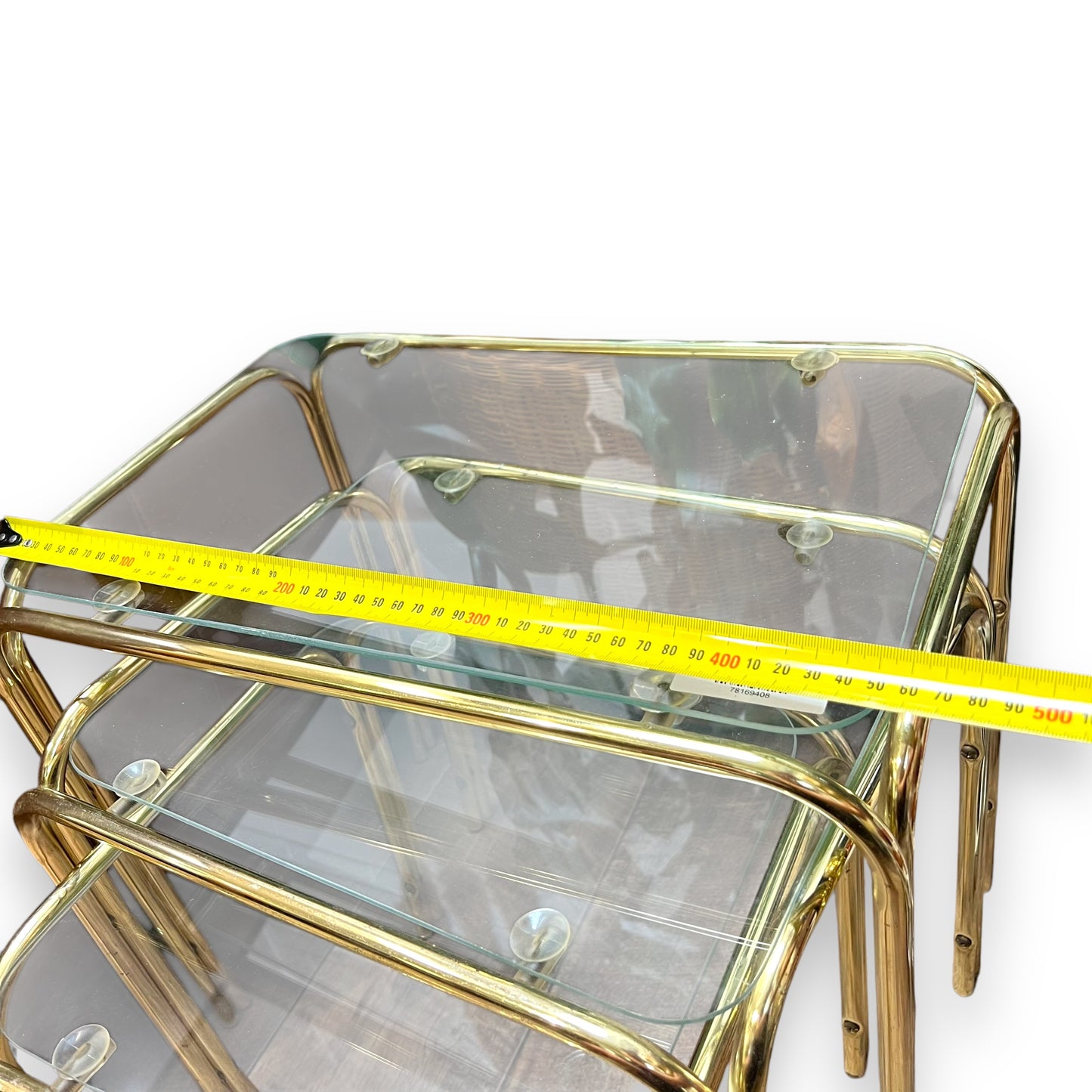 Brass nesting table set of 3