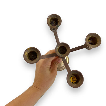 Brass Candlestick Holder for 5 candles