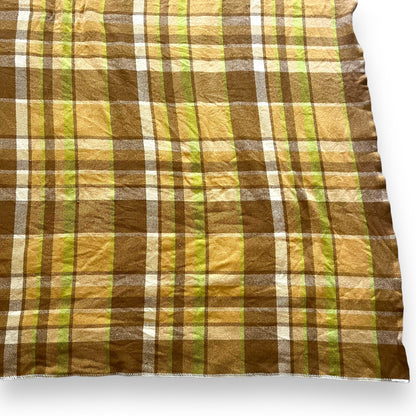 Brown Caramel and Green Wool Blanket
