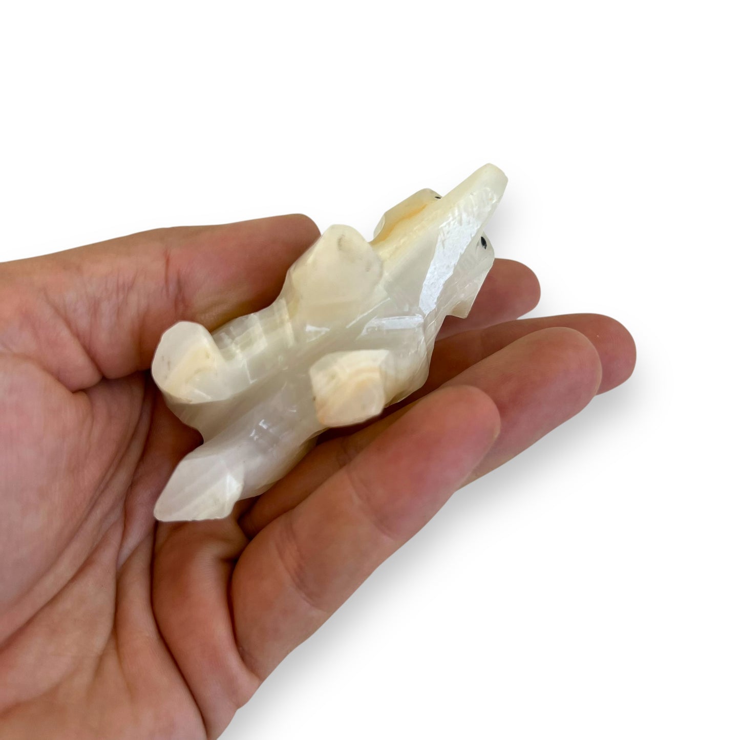 Onyx stone carved bear ornament statue