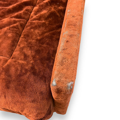 Orange Maroon Crushed Velvet Single Lounge Chair