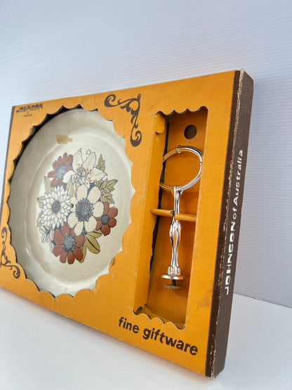 Johnson of Australia Floral Cake Plate & Server Gift Set – Original Box