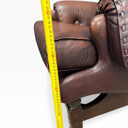 Moran Vintage Leather Armchair & Ottoman Set – Made in Melbourne