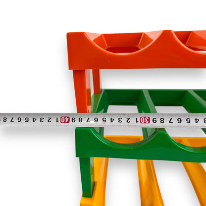 Orange, Green & Yellow Plastic Stacking Bottle Holder