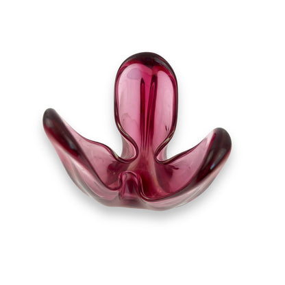 Pink Murano Style Glass Handkerchief Vase – Handblown Retro Art Glass