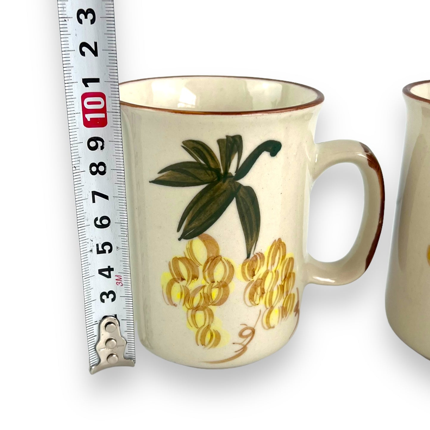 Yellow grape pattern mug set of 2