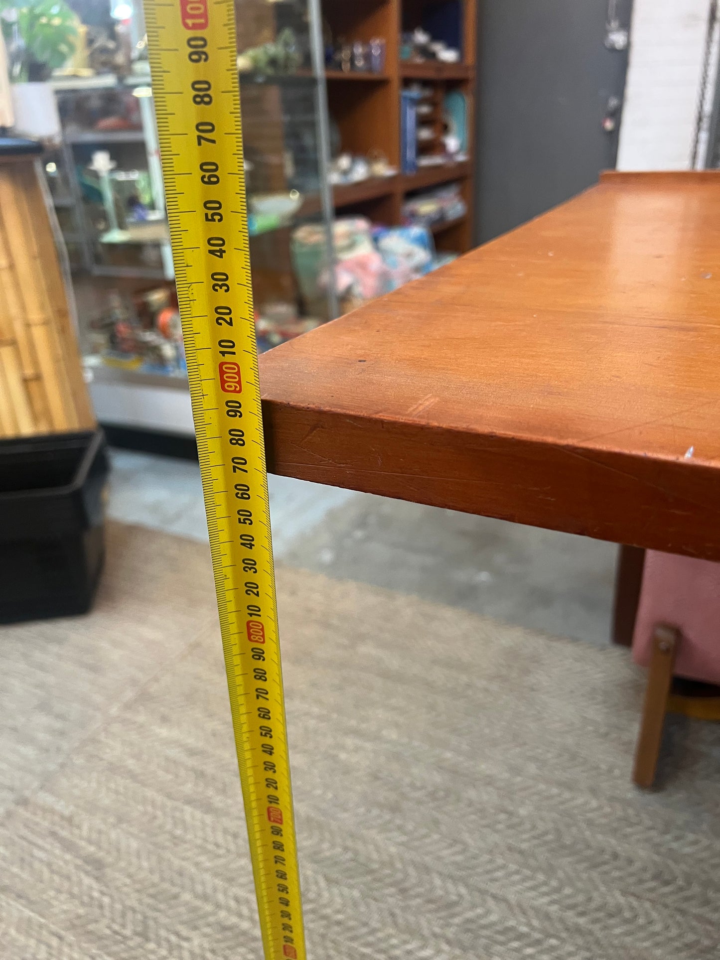 Vintage Timber Bar Table / Kitchen Island / Console Table with Wrought Iron Curly Base