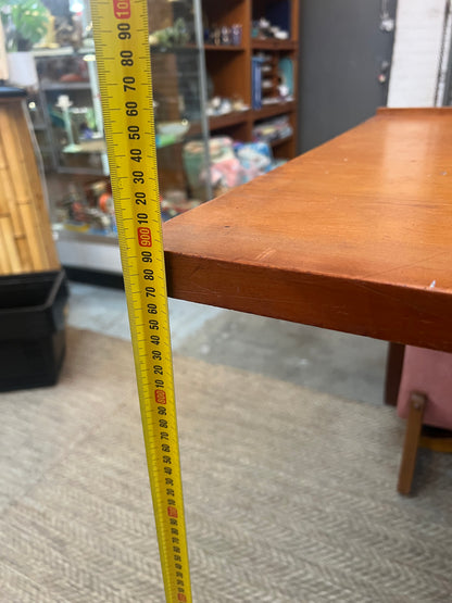 Vintage Timber Bar Table / Kitchen Island / Console Table with Wrought Iron Curly Base