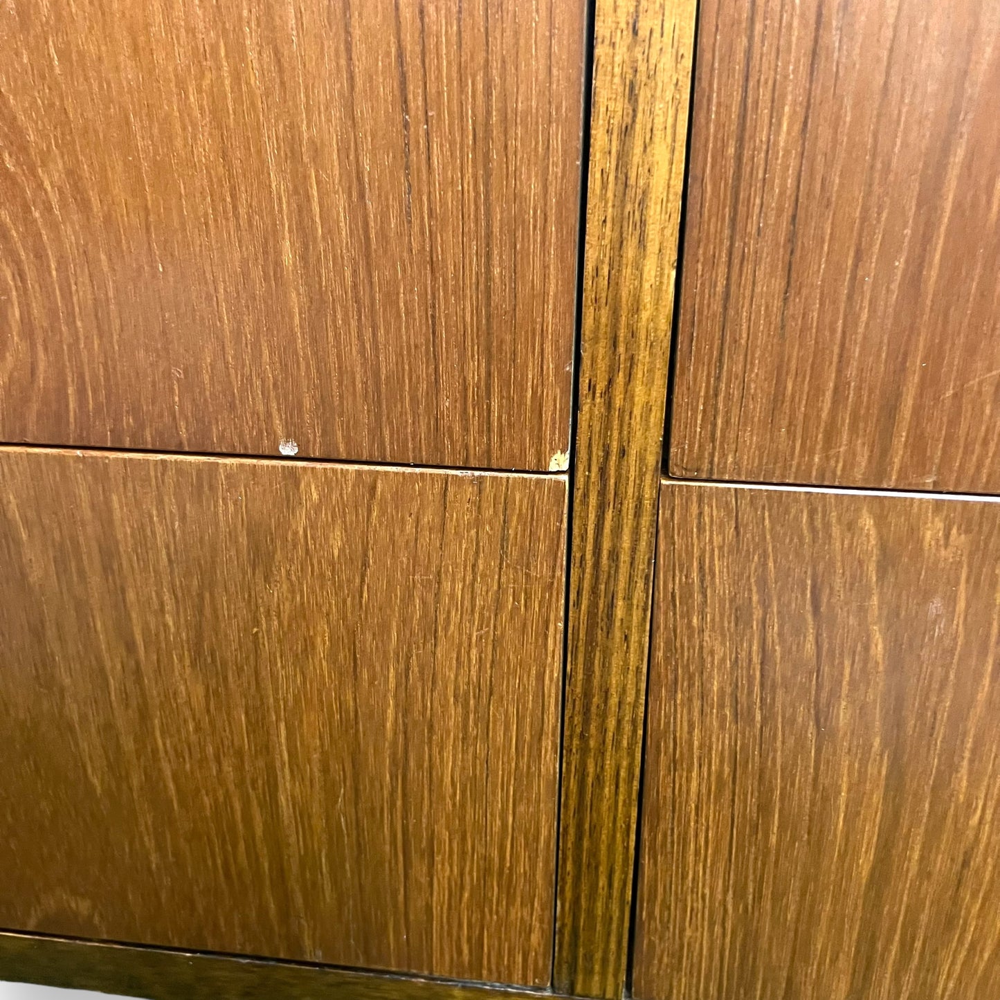 Mid Century Teak Veneer Dressing Table with Large Mirror and 6 Drawers