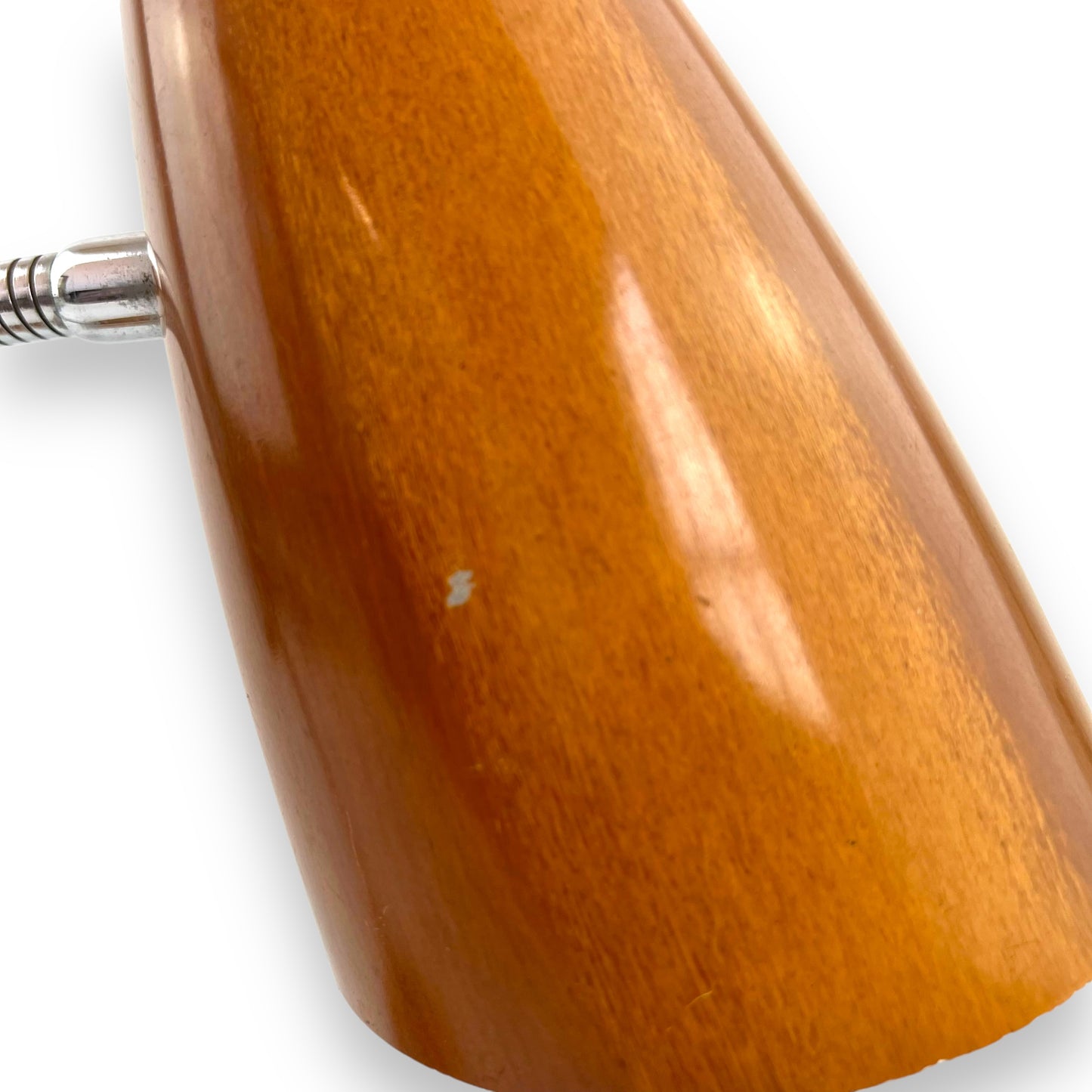 Brown Wood Look anodised gooseneck desk lamp