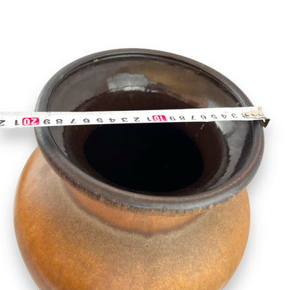 West German Large Brown Vase - 41cm Tall x 20cm Wide