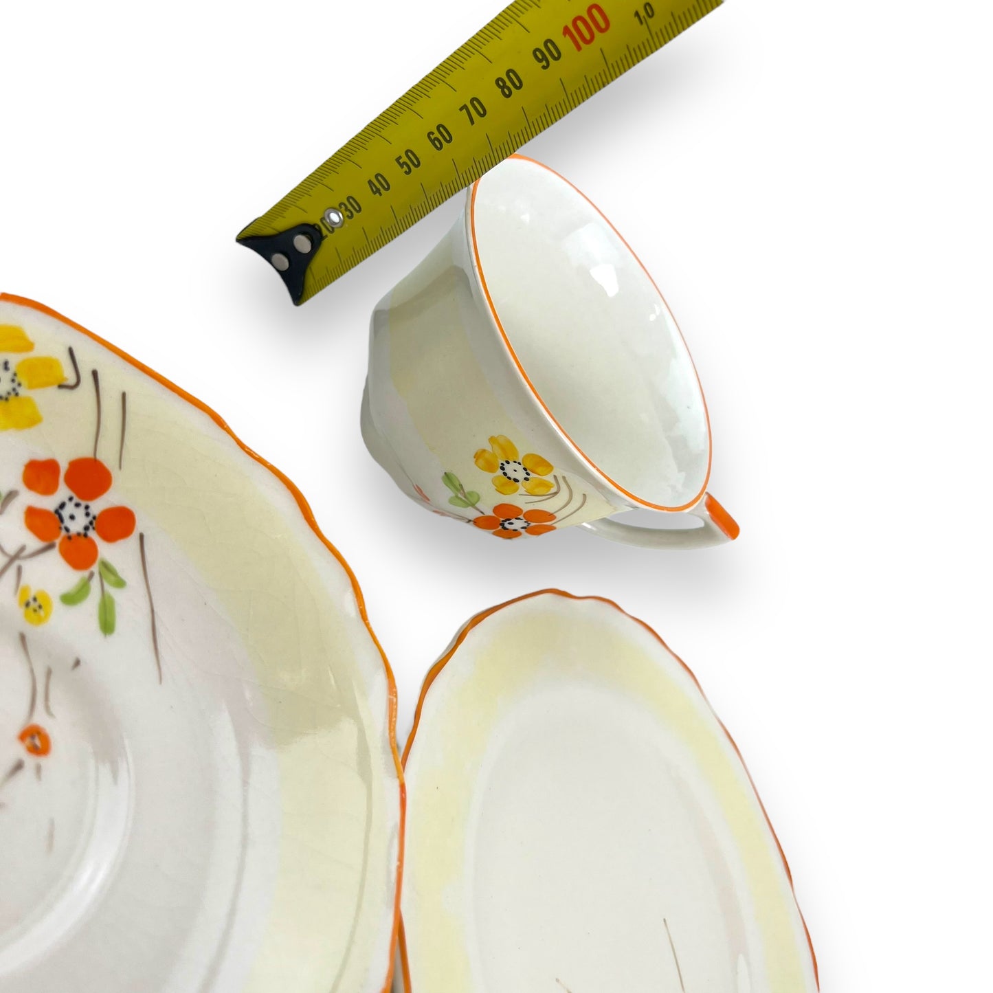 Hand painted flower tea cup set - made in England