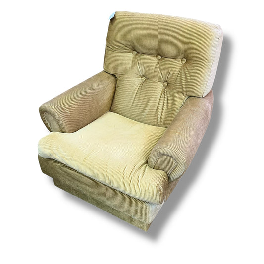 Green-Yellow Corduroy Armchair