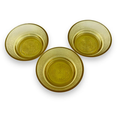 Anchor Hocking Small Amber Glass Bowl Set of 3