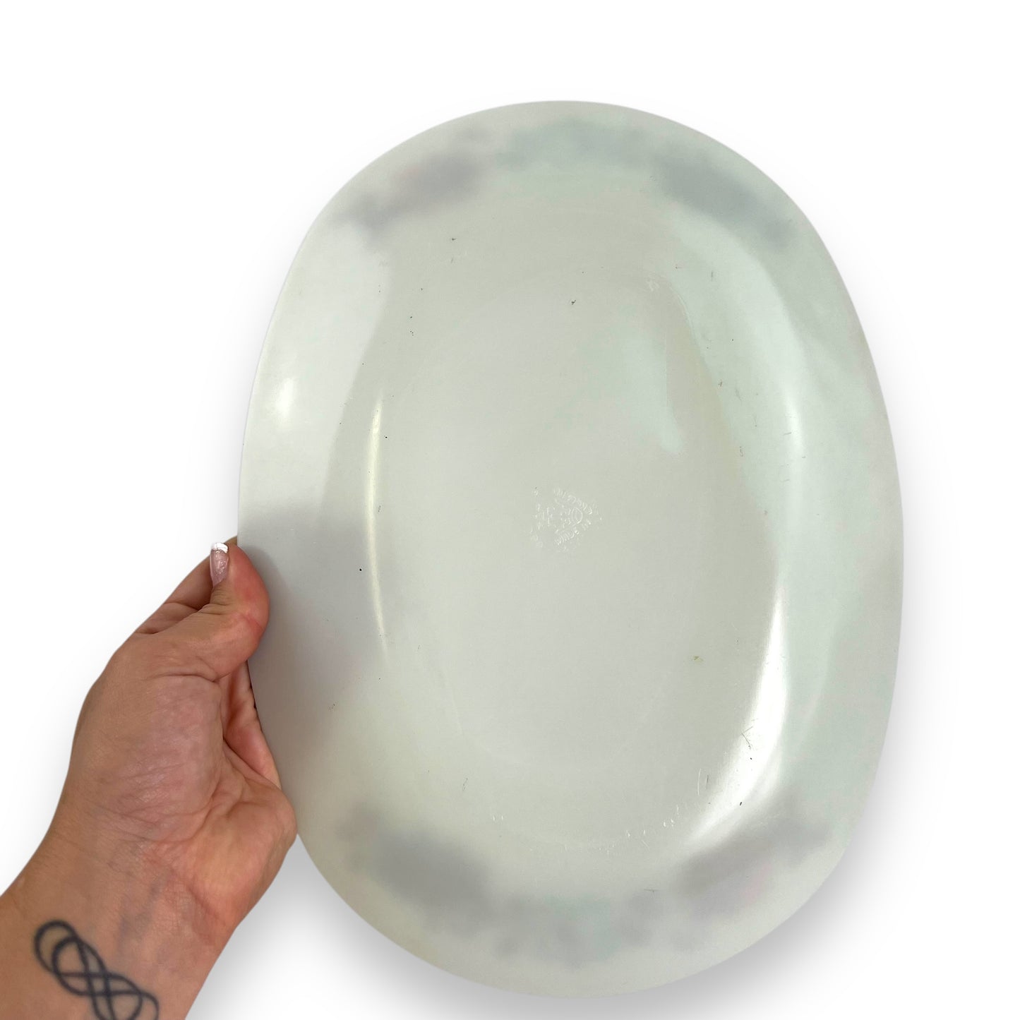 JAJ Pyrex Oval plate colourful flower pattern edges