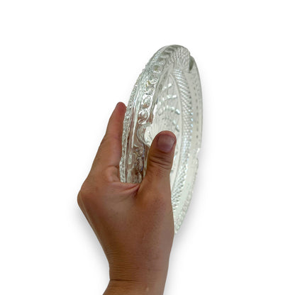 Large clear cut glass ashtray