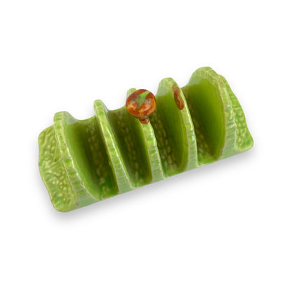 Manto Ware Green Leaf pattern Ceramic Toast Rack
