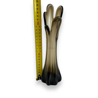 Black Smokey Swung Glass Vase