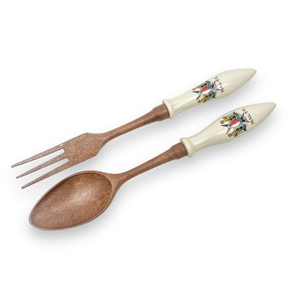 Malta ceramic handle salad serving utensils
