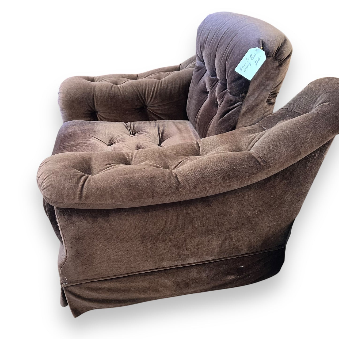 Brown Velour Lounge Chair