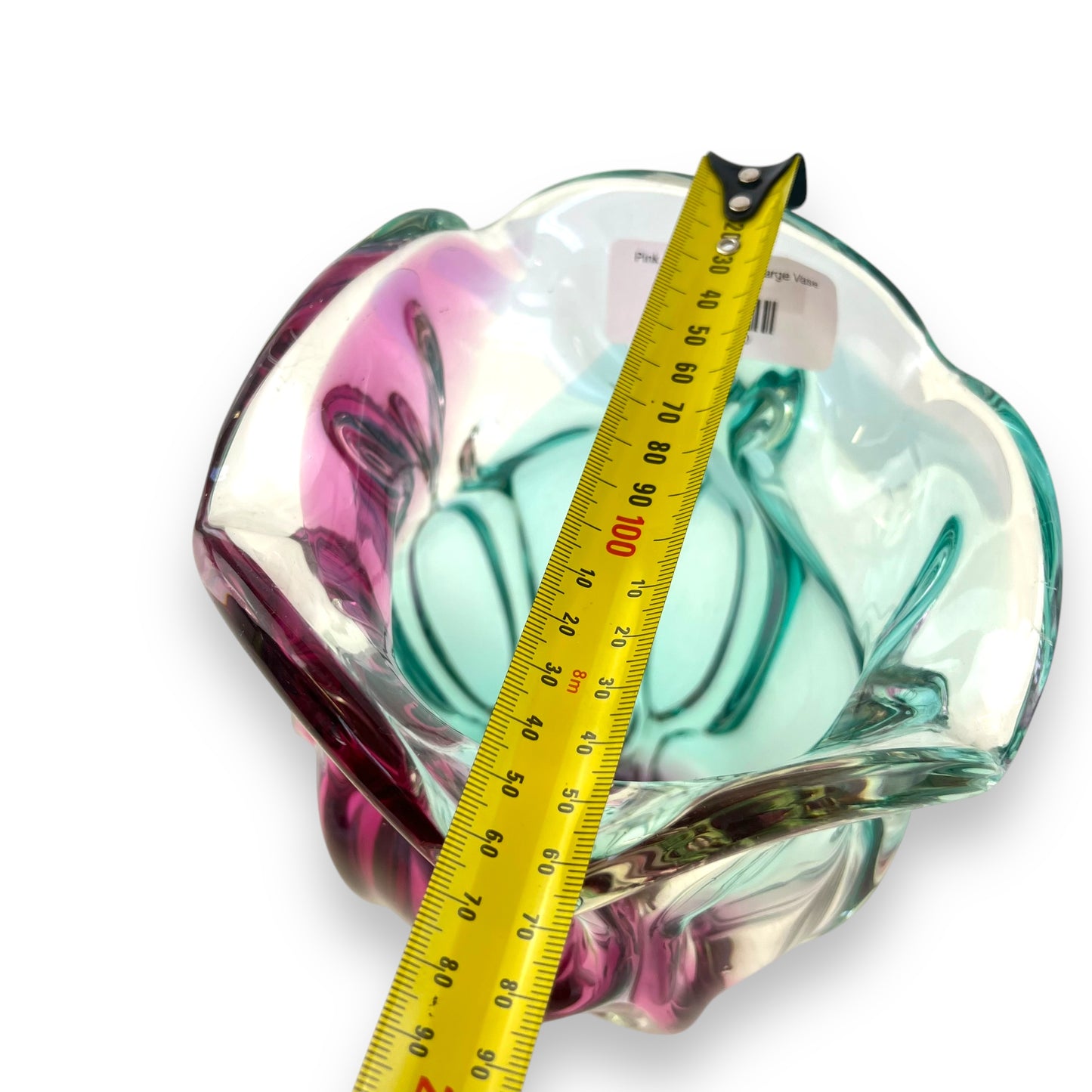 Pink & Blue Art Glass Large Vase
