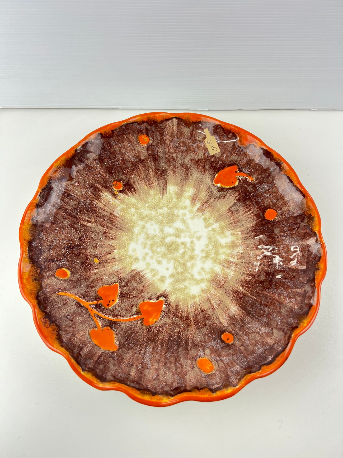 G.B. Cogo Italian Ceramic Platter – Orange & Brown