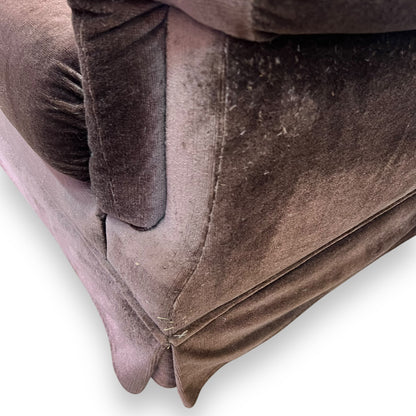 Brown Velour Lounge Chair
