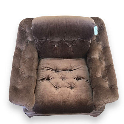 Brown Velour Lounge Chair