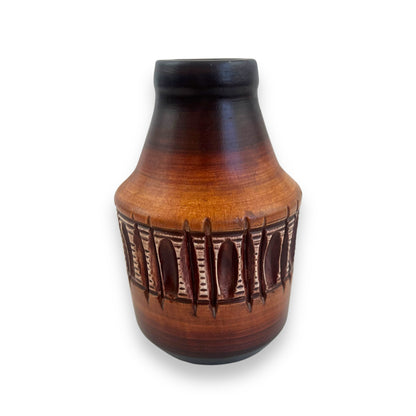 Beit Hayotser Brown Patterned Pottery Vase