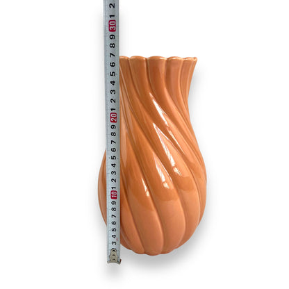 Apricot Swirl Large Ceramic Vase