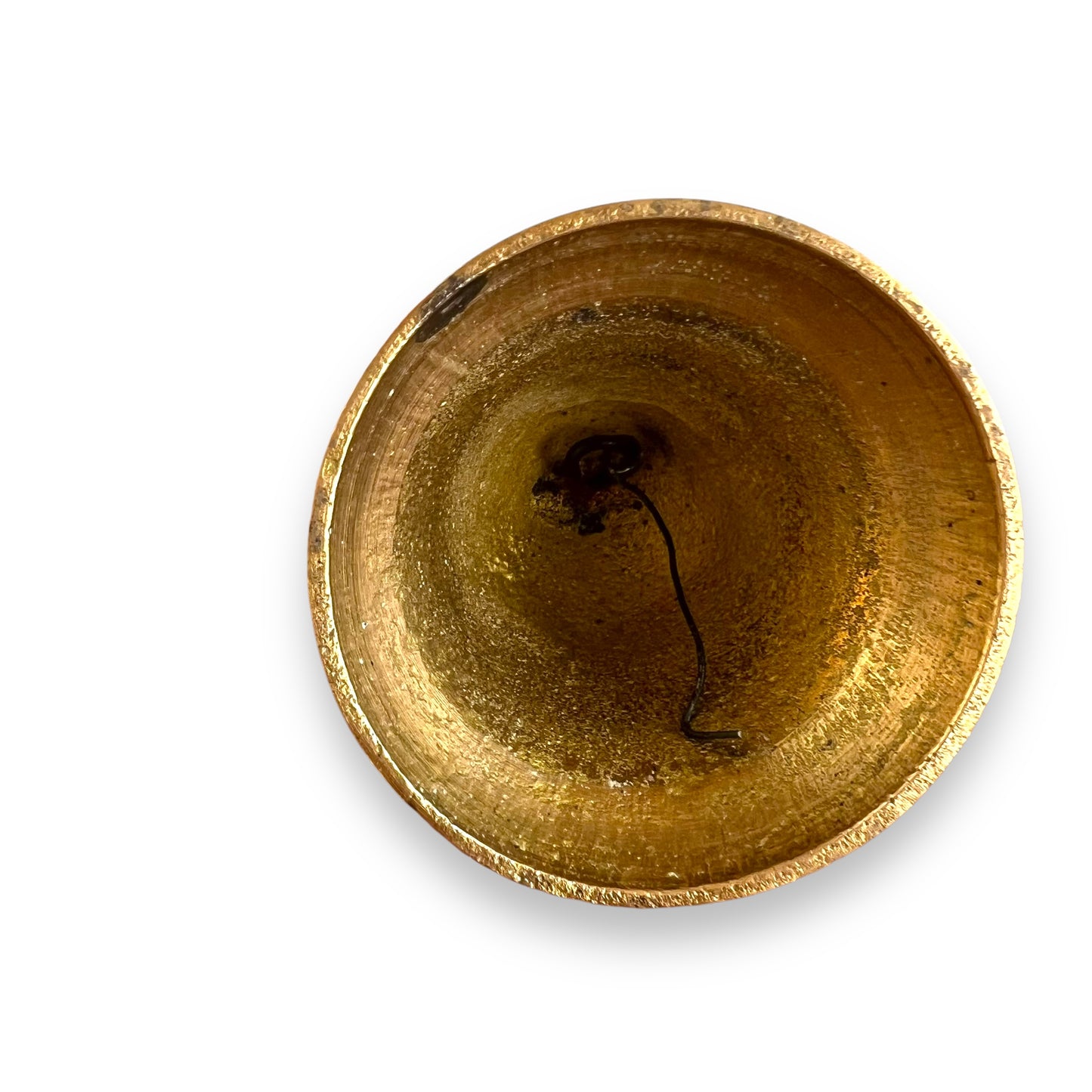 Vintage 1960s Etched Brass Dinner Bell and Candlestick Holder