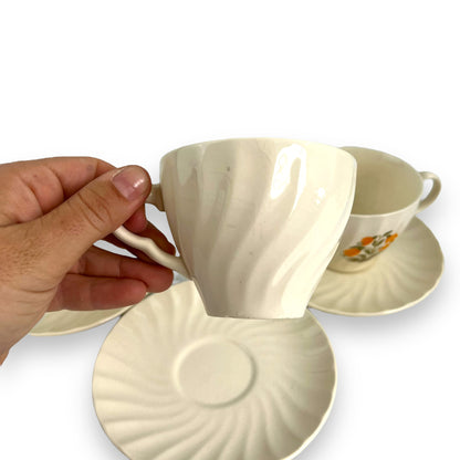 Orange flower teacup & saucer