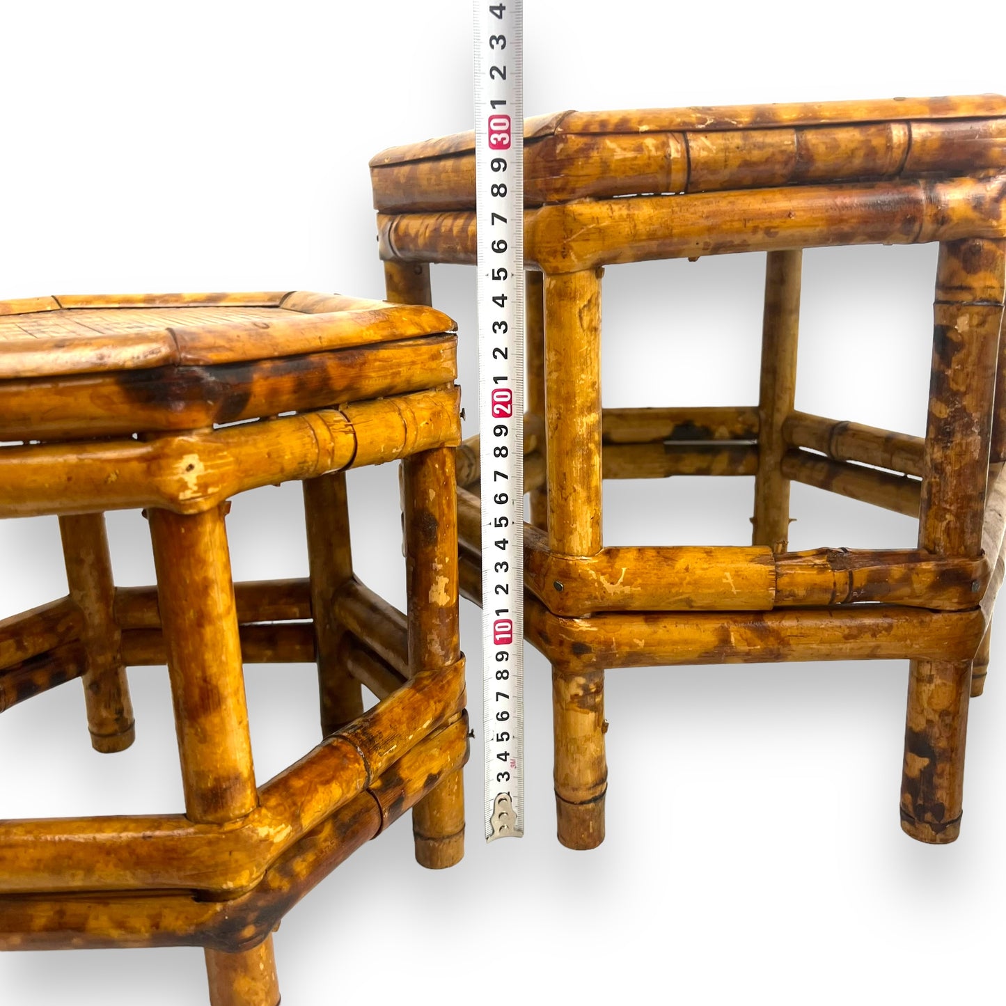 Hexagon Plant Stand Set x3 Tortoiseshell Cane
