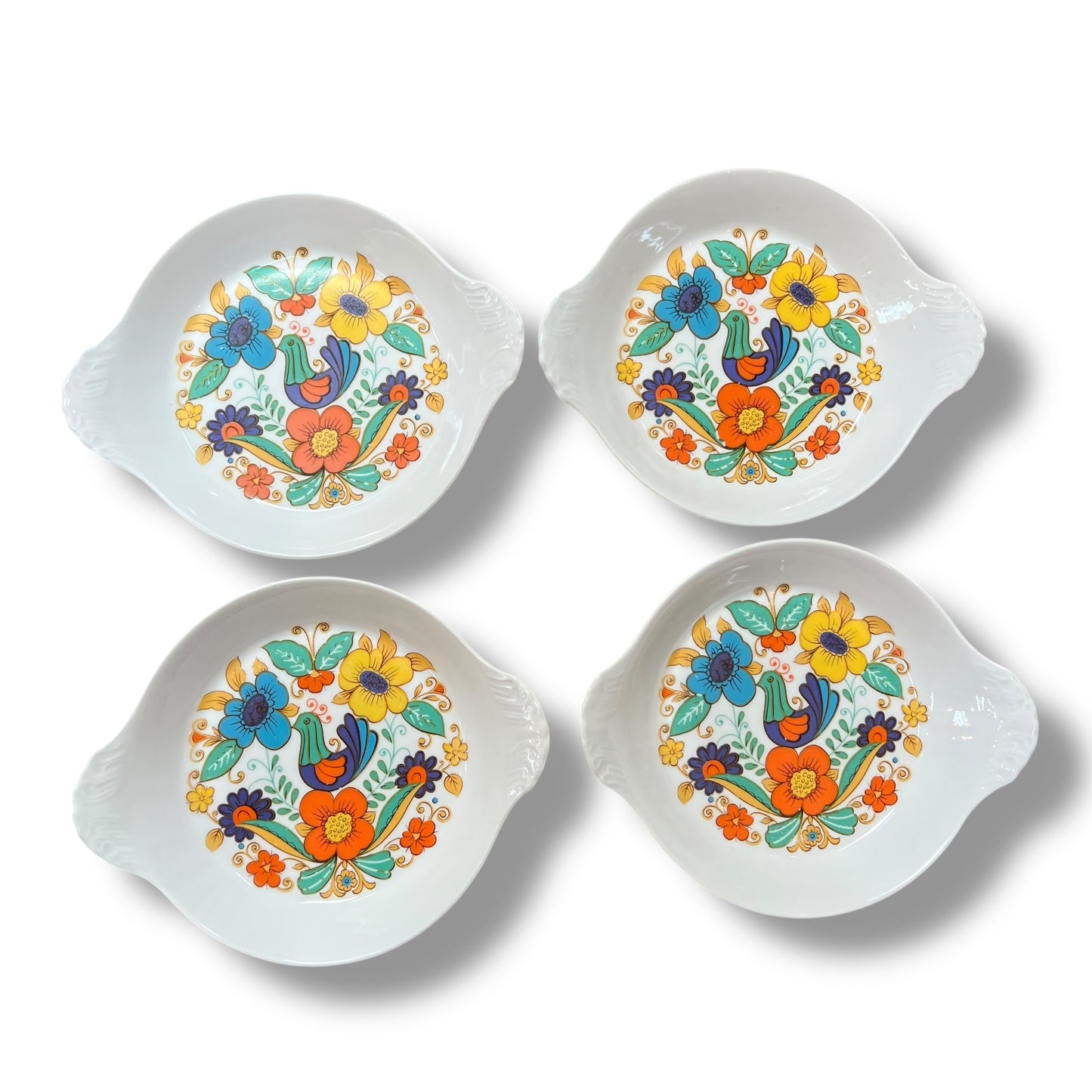 Porcelaines Champs-Élysées France Floral Dish set of 4