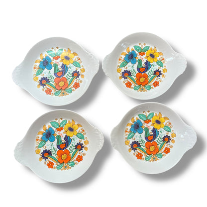 Porcelaines Champs-Élysées France Floral Dish set of 4