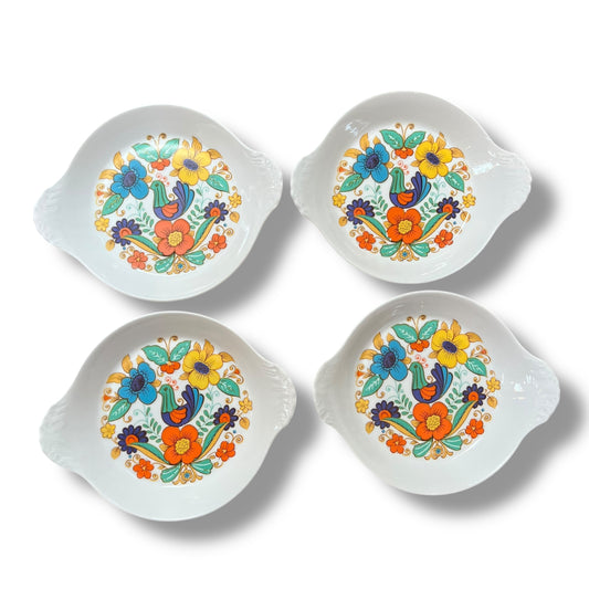 Porcelaines Champs-Élysées France Floral Dish set of 4
