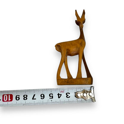 Small wooden antelope carved wooden statue