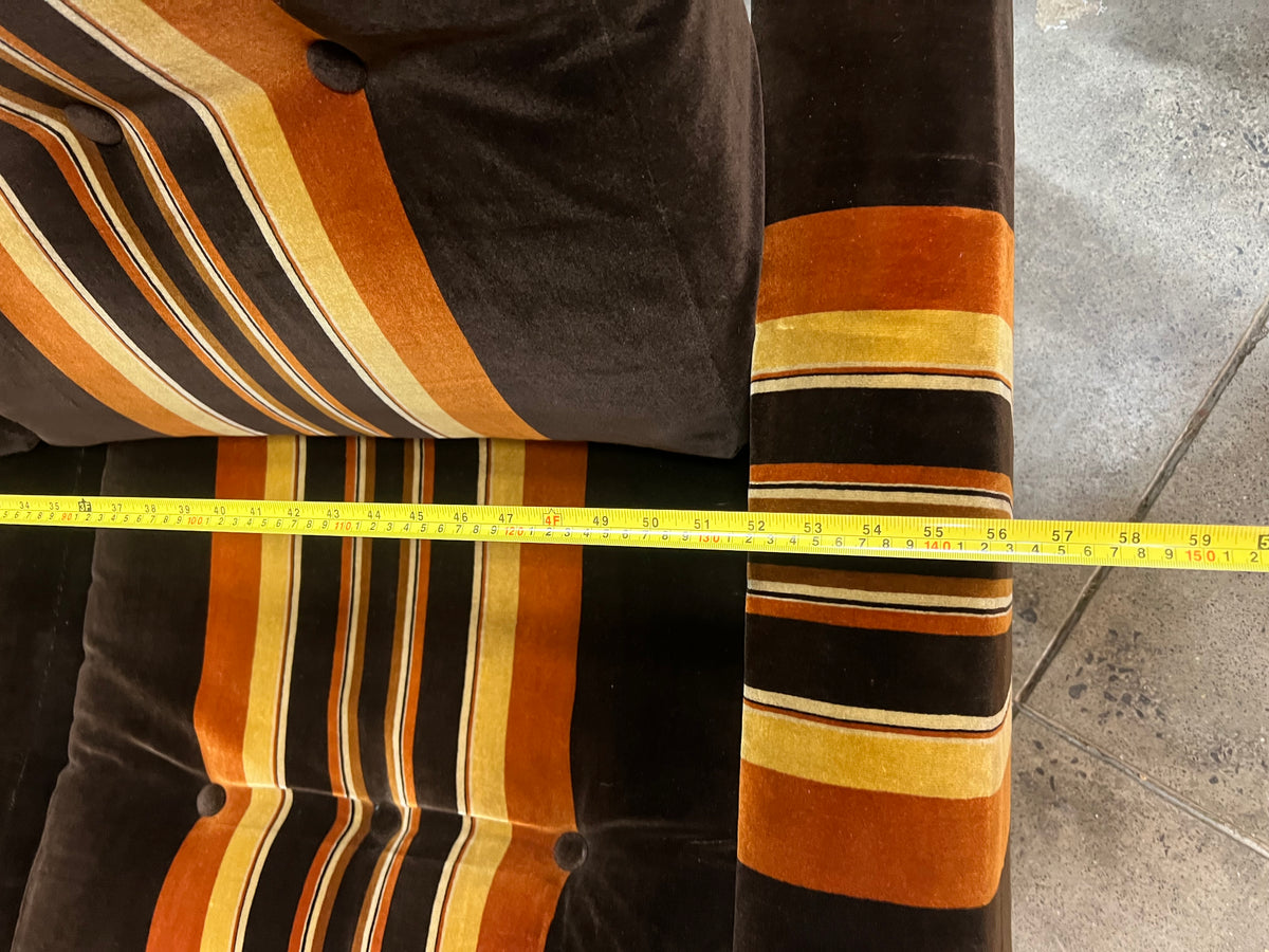Danish Deluxe Two Seater Lounge – Original Striped Upholstery