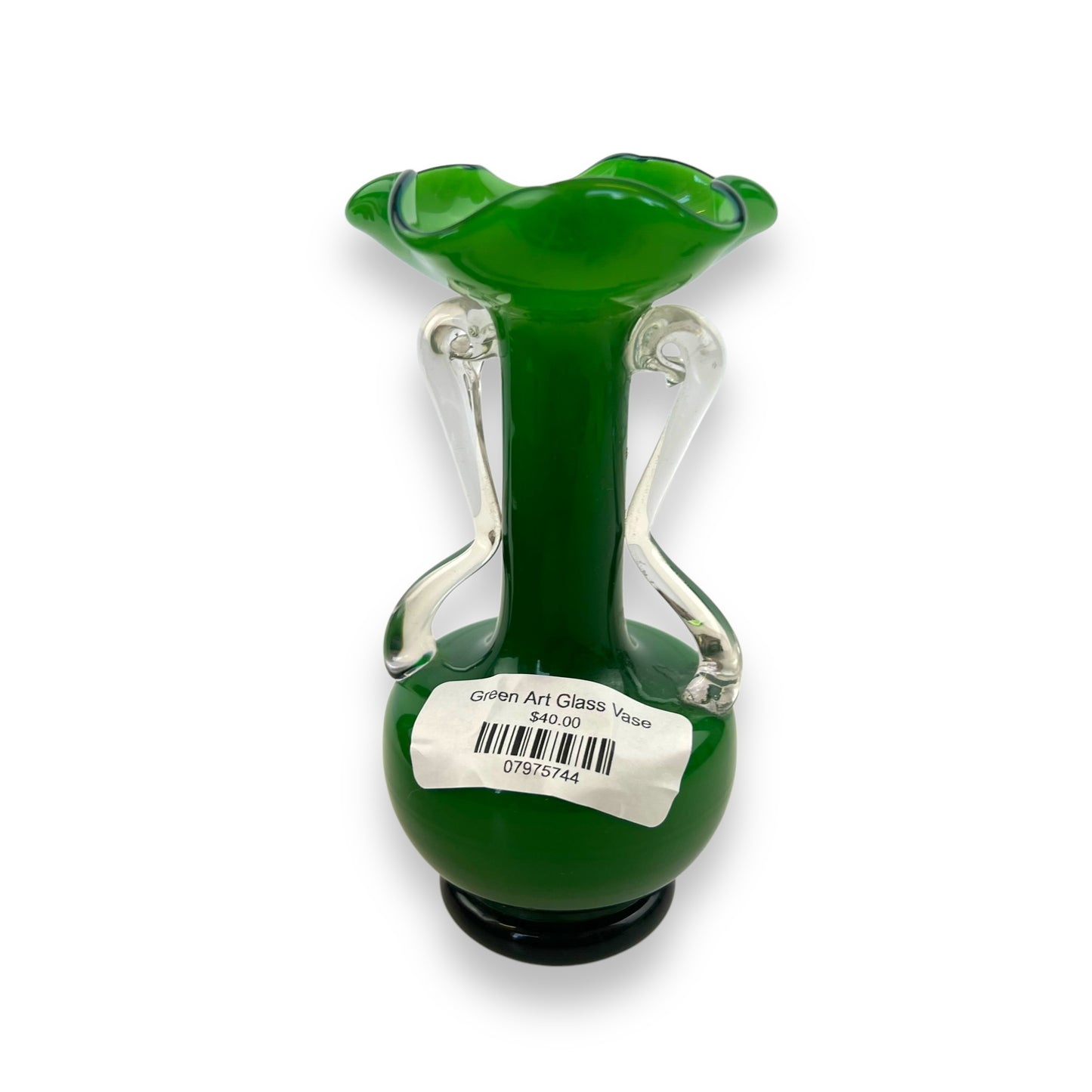 Green Art Glass Vase