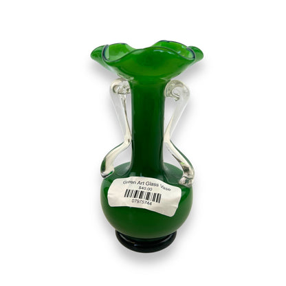 Green Art Glass Vase