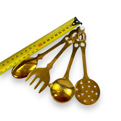 Brass Kitchen Utensil Set – 4 Piece