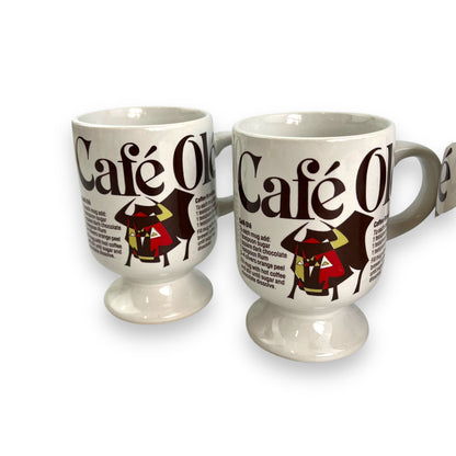 Set of 4 Vintage “Café Olé” Footed Mugs - KOFEE Collection