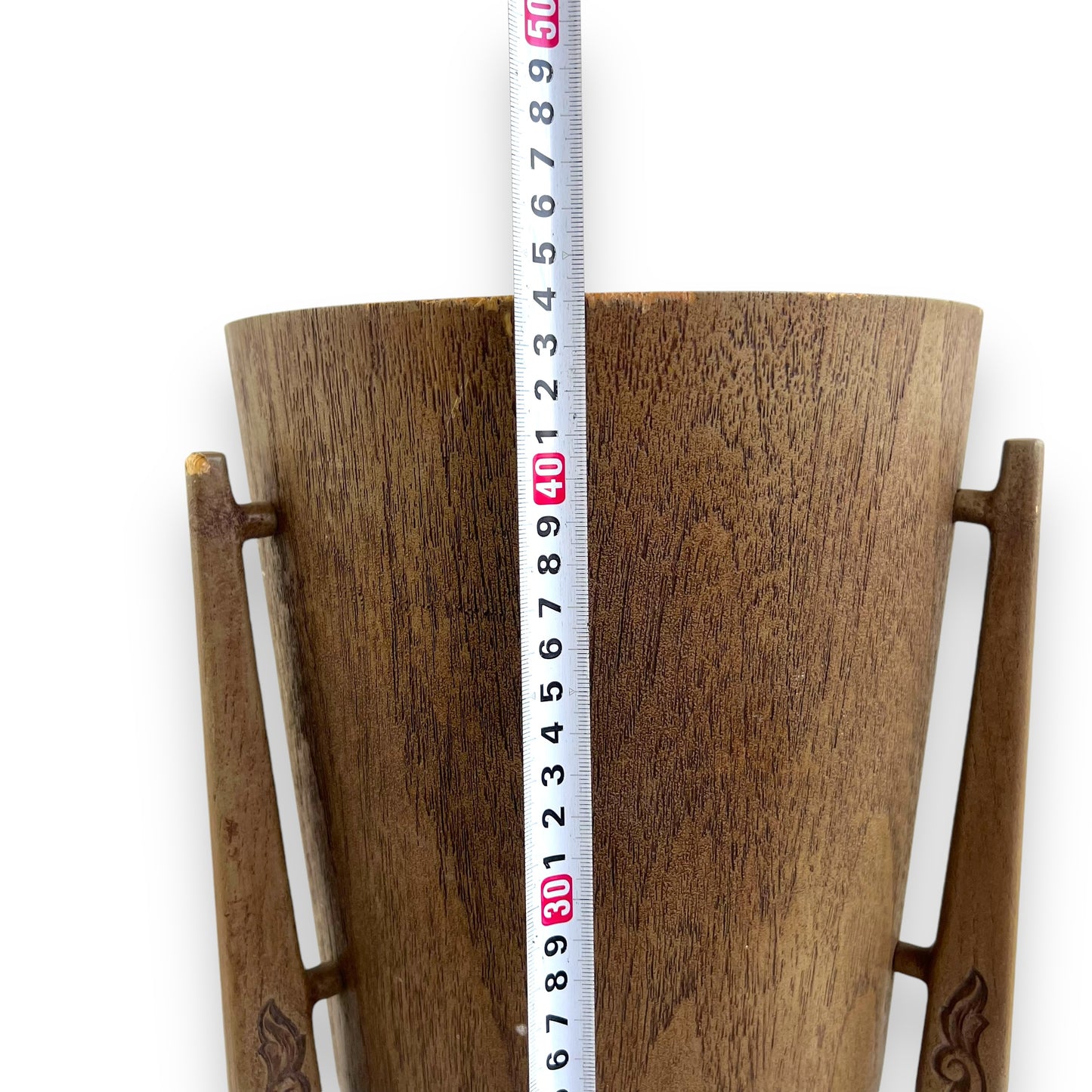 Mid Century Marquis Tripod Faux Teak Planter