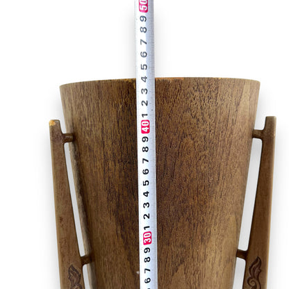 Mid Century Marquis Tripod Faux Teak Planter
