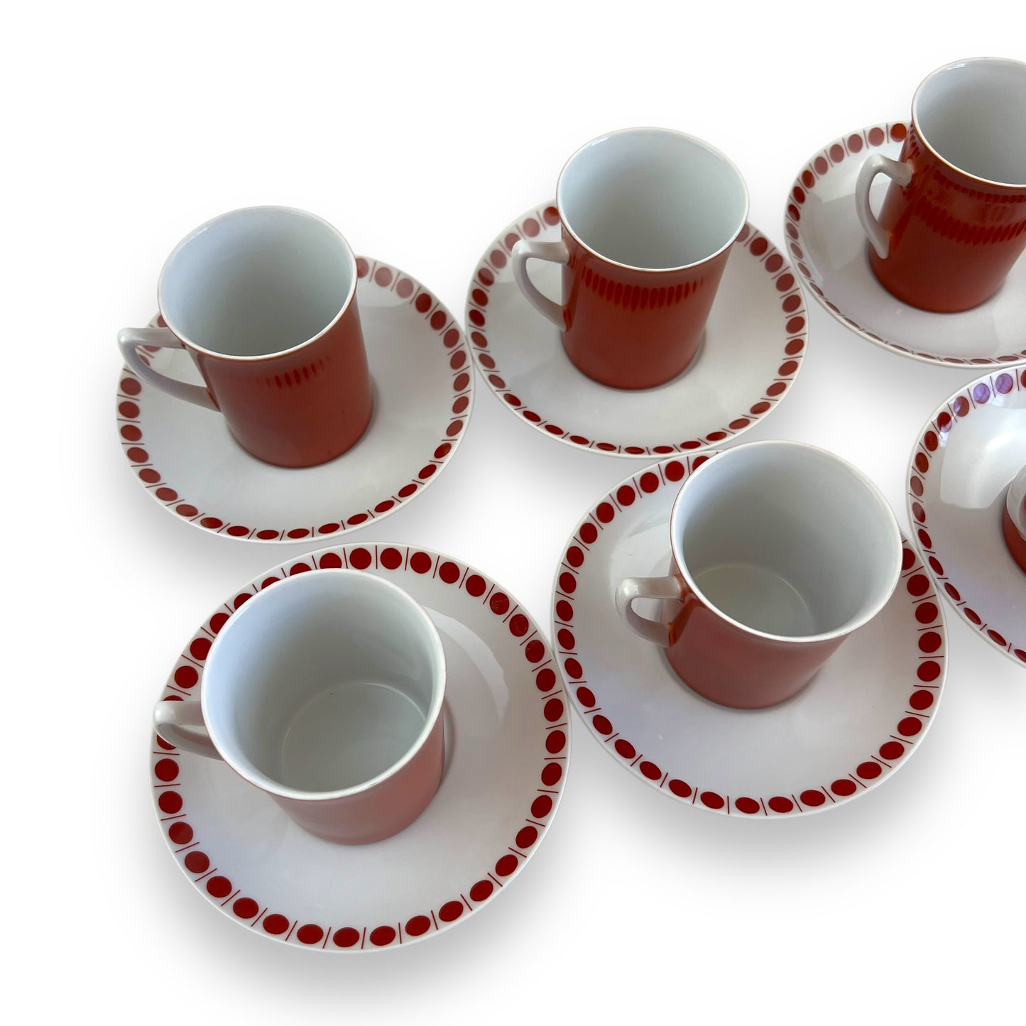 Westminister 1067 Red Cups x6 & Saucers x6 Set - Made in Australia